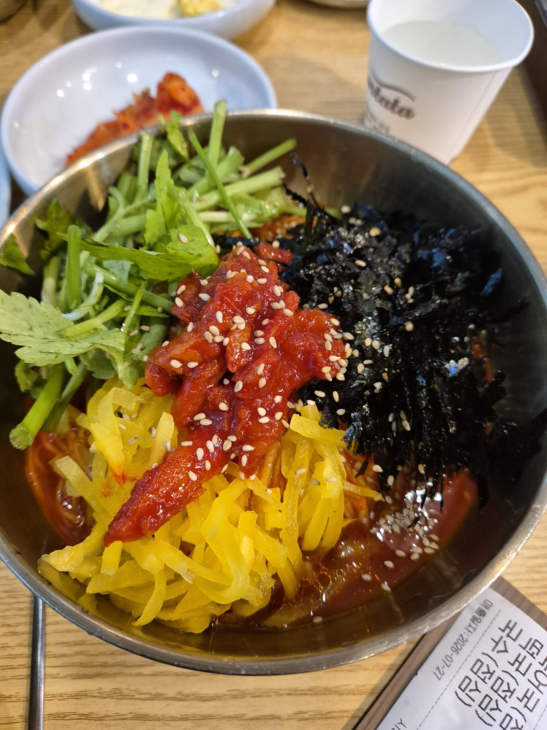 동우황태북어국 황태 미나리 비빔국수