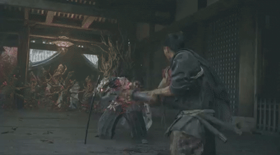 귀무자 Way of the Sword에서 붕괴일섬으로 적에게 일격을 가하는 장면